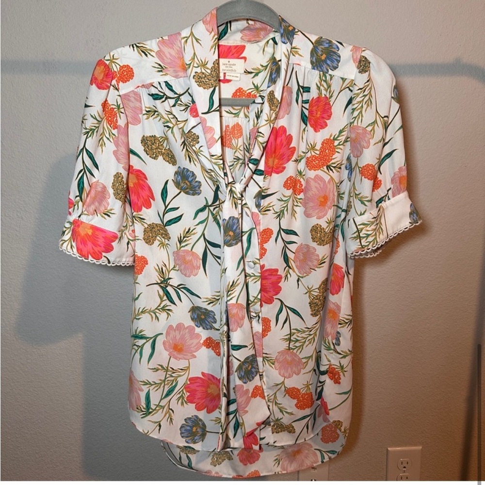 kate spade tie neck top